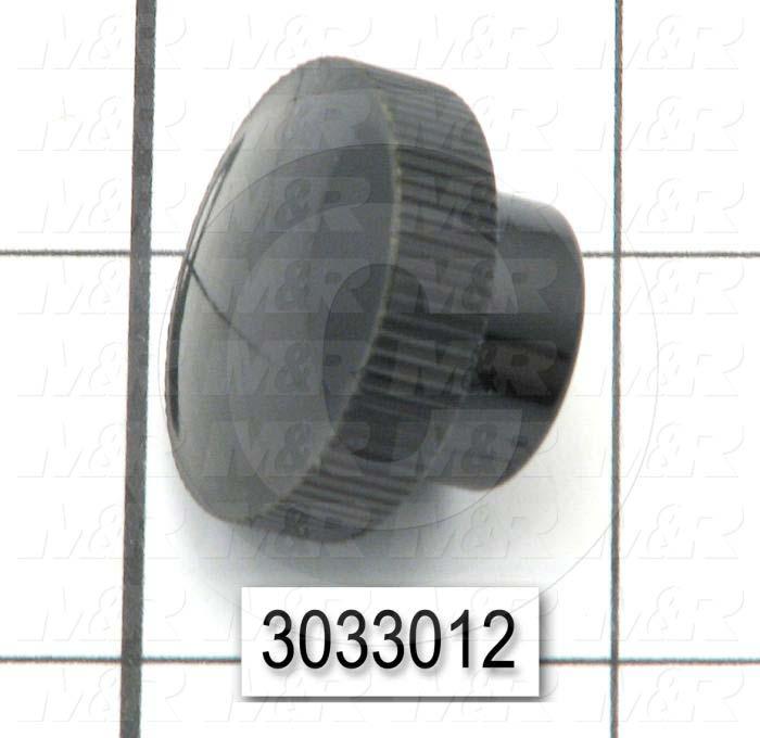 Knobs, Knurled, Threaded Hole, 10-32 Thread Size, 0.66" Knob Length, 1 in. Outside Diameter, Plastic Material