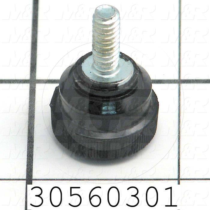 30560301 Knobs, Knurled, Threaded Stud, 1024 Thread Size, 0.50