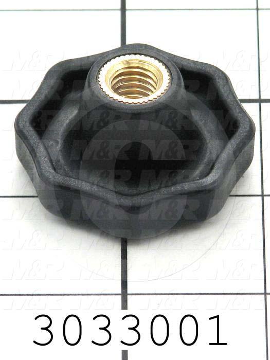 Knobs, Multi Lobe, Threaded Hole, 3/8-16 Thread Size, Plastic Material