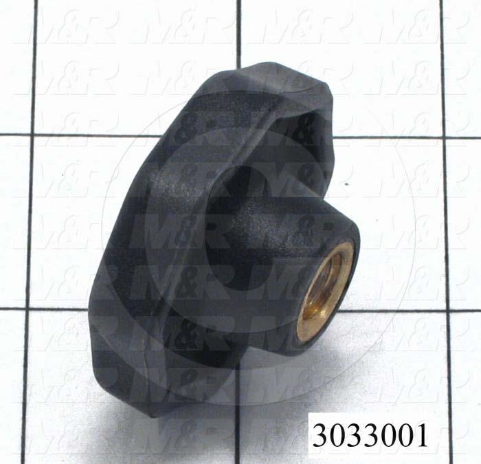 Knobs, Multi Lobe, Threaded Hole, 3/8-16 Thread Size, Plastic Material