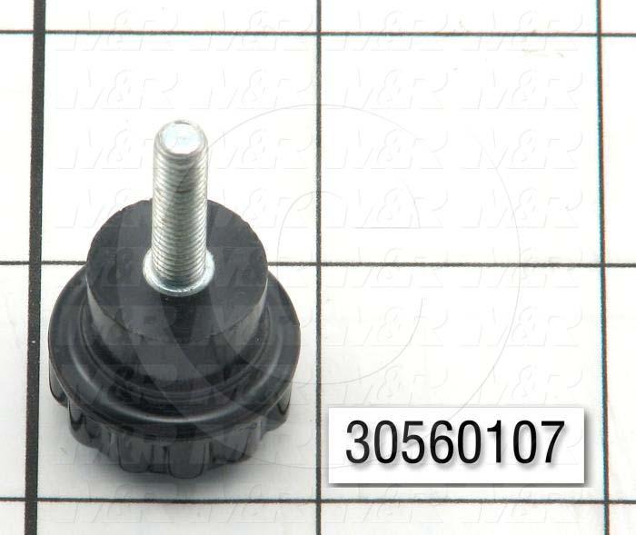 Knobs, Multi Lobe, Threaded Stud, 10-32 Thread Size, 0.75 in. Thread Length, 0.75" Knob Length, 0.880" Outside Diameter, Plastic Material