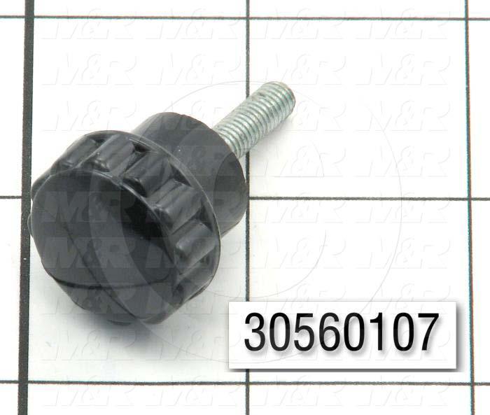 Knobs, Multi Lobe, Threaded Stud, 10-32 Thread Size, 0.75 in. Thread Length, 0.75" Knob Length, 0.880" Outside Diameter, Plastic Material