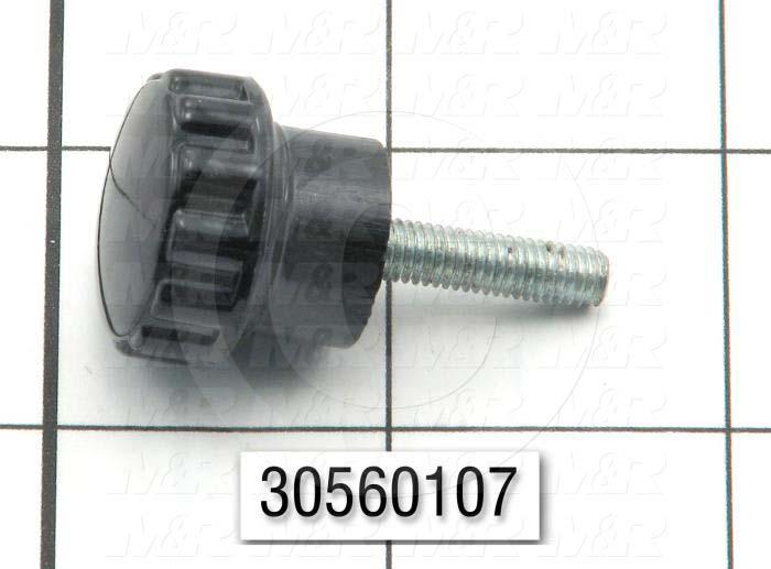 Knobs, Multi Lobe, Threaded Stud, 10-32 Thread Size, 0.75 in. Thread Length, 0.75" Knob Length, 0.880" Outside Diameter, Plastic Material