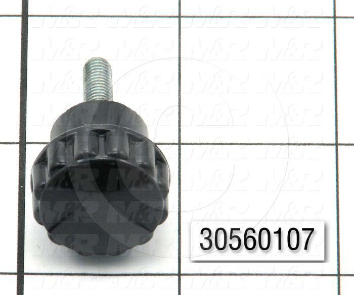 Knobs, Multi Lobe, Threaded Stud, 10-32 Thread Size, 0.75 in. Thread Length, 0.75" Knob Length, 0.880" Outside Diameter, Plastic Material