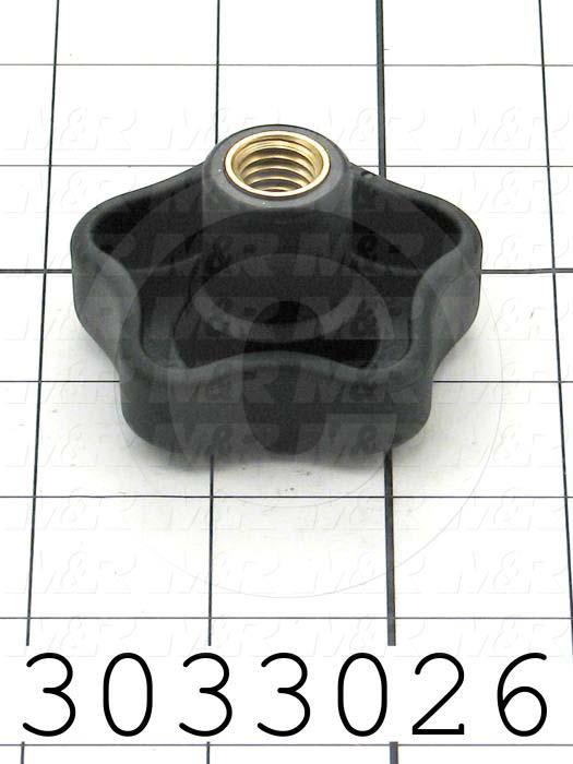 Knobs, Multi Lobe, Thru Hole, 1/2-13 Thread Size, Plastic Material