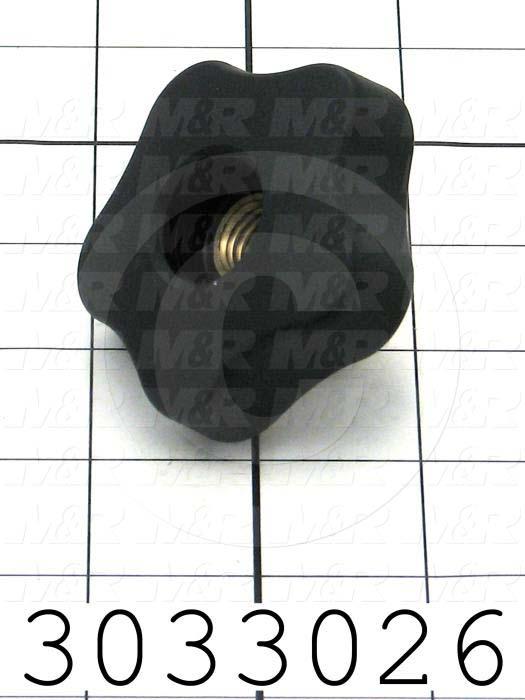 Knobs, Multi Lobe, Thru Hole, 1/2-13 Thread Size, Plastic Material