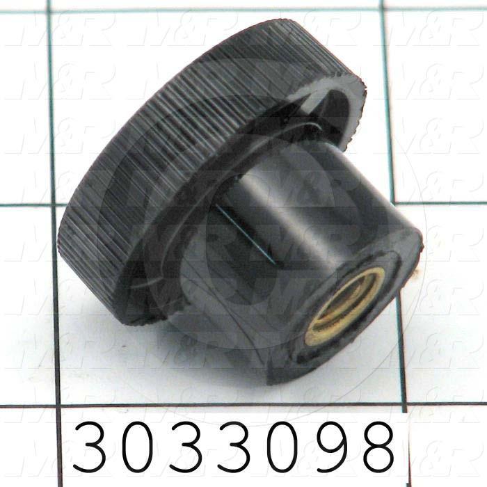 Knobs, Round, Threaded Hole, 1/4-20 Thread Size, Plastic Material