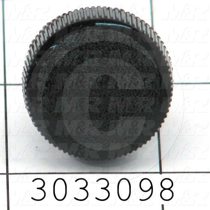 Knobs, Round, Threaded Hole, 1/4"-20 Thread Size, Plastic Material