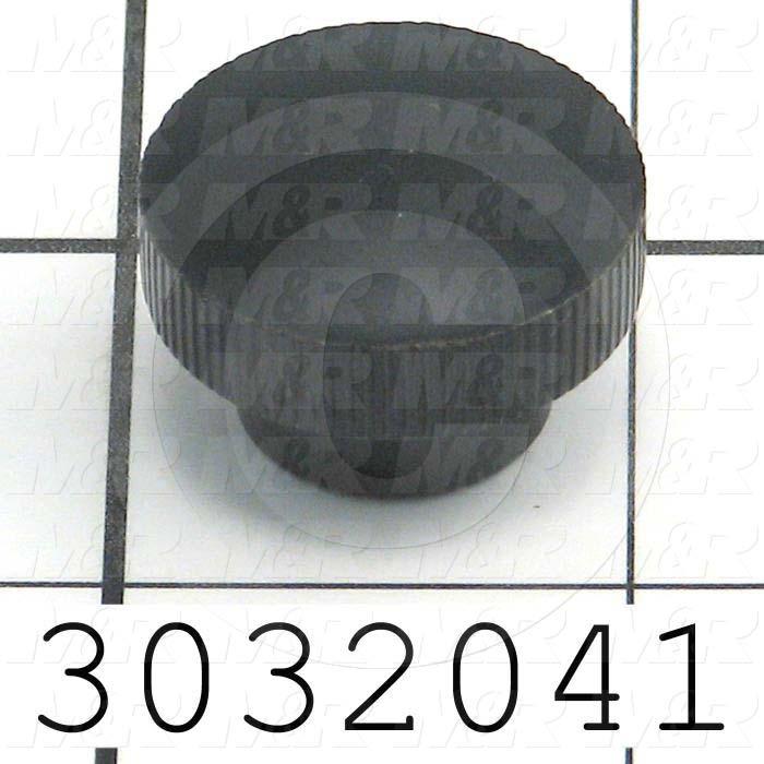 Knobs, Round, Threaded Hole, 1/4-20 Thread Size, Plastic Material