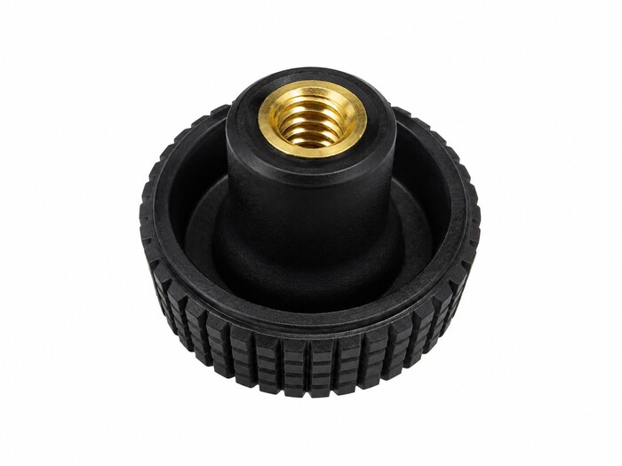 Knobs, Round, Threaded Hole, 5/16-18 Thread Size, 0.50 in. Thread Length, 0.95" Knob Length, Plastic Material