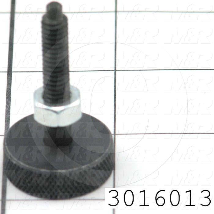 Knobs, Thumb Screw Knurled Head, 1/4"-20 Thread Size, 1.25" Thread Length, 1.50" Knob Length, 1 in. Outside Diameter, Dog Point, Steel Material
