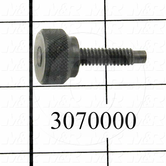 Knobs, Thumb Screw with  Shoulder Knurled Head, 1/4-20 Thread Size, 1.00" Thread Length, 1.63" Knob Length, Steel Material