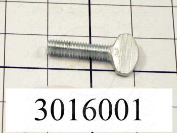 Knobs, Thumb Screw with Spade Head No Shoulder, 3/8-16 Thread Size, 1.50" Thread Length, Steel Material