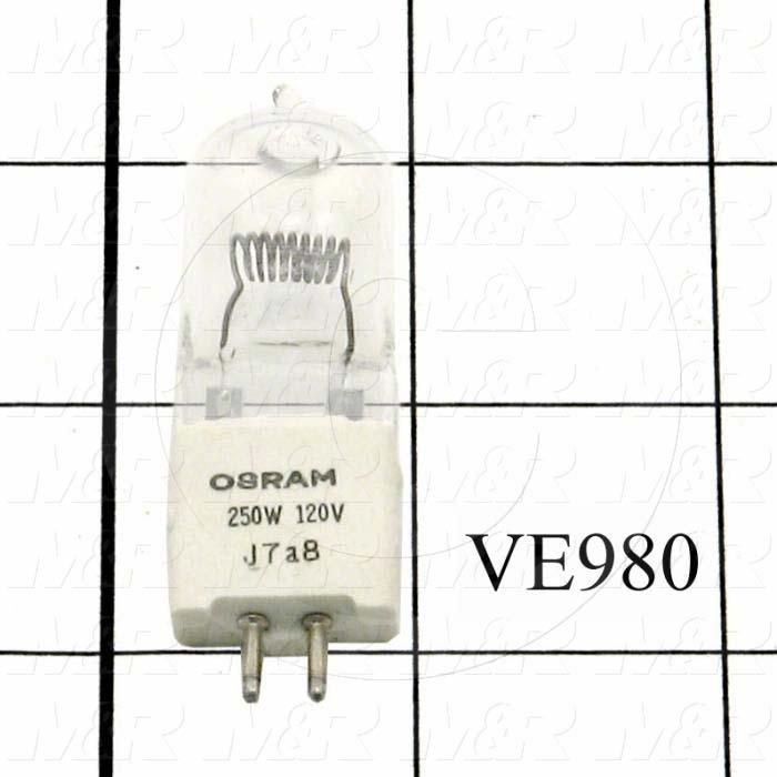 Lamp, Tungsten Halogen, 120V, 250W