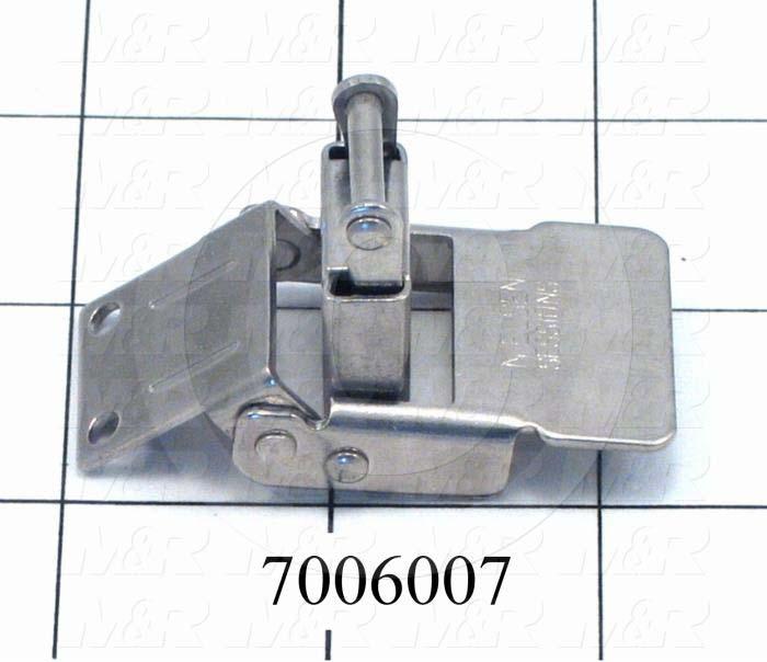 Latches, Compression  Spring Draw Latch, 1.41" Latching Distance, 2.88" Overall Length, 1.14" Width, 0.406" Thickness, Stainless Steel, 400 lbf Work Load Limit