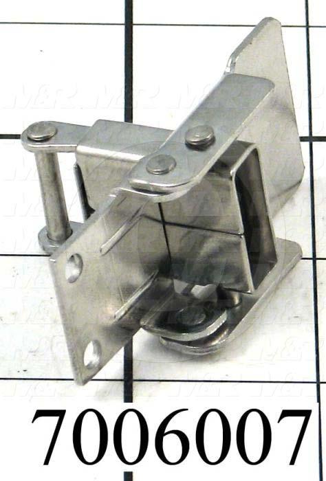 Latches, Compression  Spring Draw Latch, 1.41" Latching Distance, 2.88" Overall Length, 1.14" Width, 0.406" Thickness, Stainless Steel, 400 lbf Work Load Limit