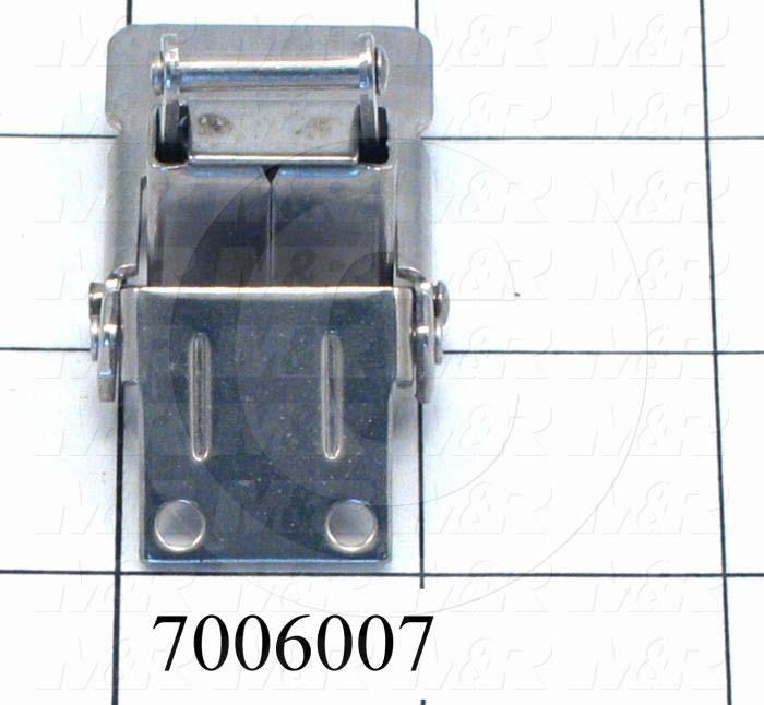 Latches, Compression  Spring Draw Latch, 1.41" Latching Distance, 2.88" Overall Length, 1.14" Width, 0.406" Thickness, Stainless Steel, 400 lbf Work Load Limit