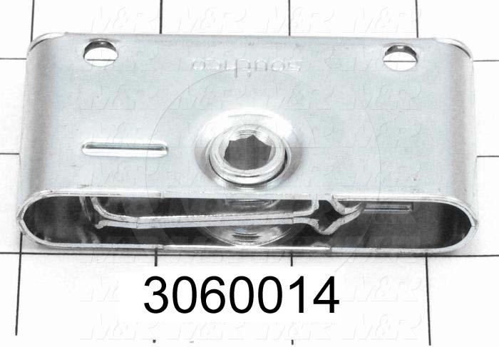 Latches, Latch,  works with Part No. 3060015, Concealed Draw Latch, 0.25" Adjustable Latching Distance, 3.38 in. Overall Length, 1.72" Width, 0.64" Thickness, Steel, Zinc Finish