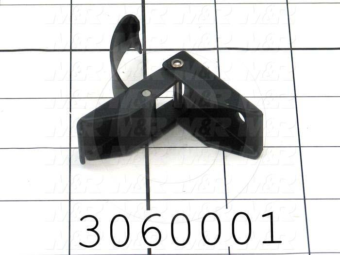 Latches, Over Center Draw Latch, 0.75"-1.25" Latching Distance, 2.375" Overall Length, 0.89" Width, 0.56" Thickness, Steel, Black Powder Coat Finish