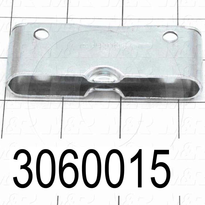 Latches, Receptacle,  works with Part No. 3060014, Concealed Draw Latch, 0.25" Adjustable Latching Distance, 3.38 in. Overall Length, 1.27" Width, 0.63" Thickness, Steel, Zinc Finish