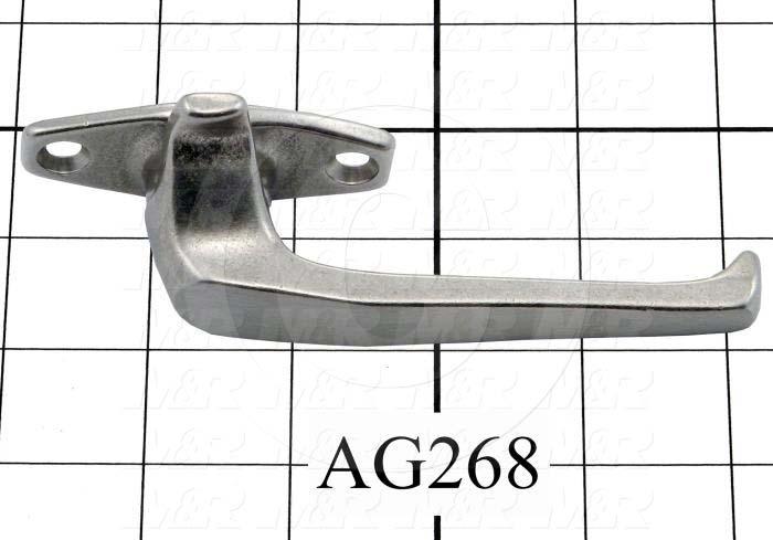 Latches, Works With Part No. GW23, Cam Handle, 0.75"-1.25" Latching Distance, White Bronze, Plain Finish, Natural Color, Left Hand