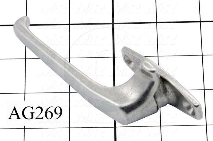 Latches, Works With Part No. GW23, Cam Handle, 0.75"-1.25" Latching Distance, White Bronze, Plain Finish, Natural Color, Right Hand