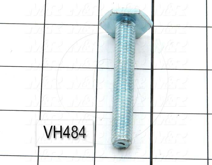 Leveling Devices, Threaded Fixed Stud Type, 3/8-16 Thread Size, Steel Pad Material, 0.875" HEX Pad Diameter, 0.156" Height, 2.50" Thread Length