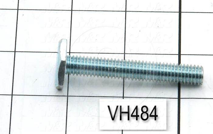 Leveling Devices, Threaded Fixed Stud Type, 3/8-16 Thread Size, Steel Pad Material, 0.875" HEX Pad Diameter, 0.156" Height, 2.50" Thread Length