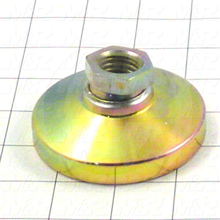 Leveling Devices, Threaded Swivel Socket Type, 3/4-10 Thread Size, Steel Pad Material, 3.000" Pad Diameter, 1.50" Height