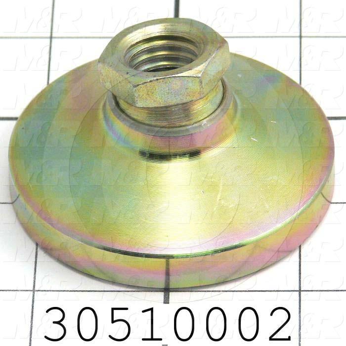 Leveling Devices, Threaded Swivel Socket Type, 3/4-10 Thread Size, Steel Pad Material, 3.000" Pad Diameter, 1.50" Height, Partial Thread Length