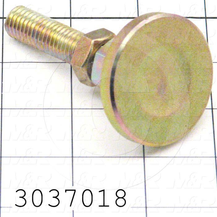 Leveling Devices, Threaded Swivel Stud Type, 1/2-13 Thread Size, Steel Pad Material, 1.88" Pad Diameter, 3.00" Height, 1.13" Thread Length