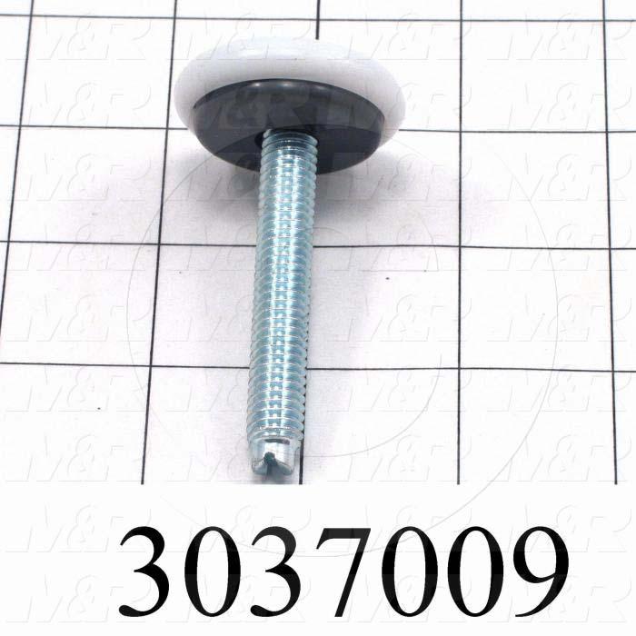 Leveling Devices, Threaded Swivel Stud Type, 3/8-16 Thread Size, Plastic Pad Material, 1.50 in. Pad Diameter, 2.94 in. Height, 2.50" Thread Length