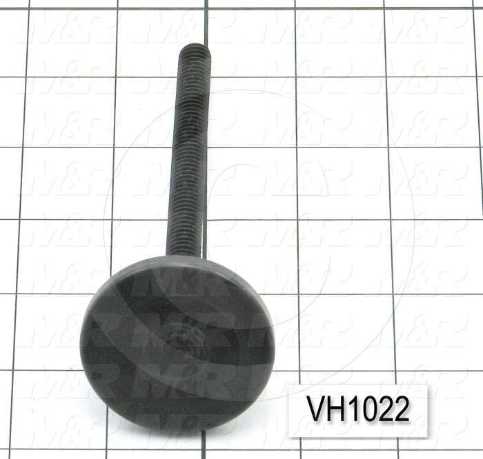 Leveling Devices, Threaded Swivel Stud Type, 3/8-16 Thread Size, Steel Pad Material, 2 in. Pad Diameter, 0.72" Height, 4.00 in. Thread Length