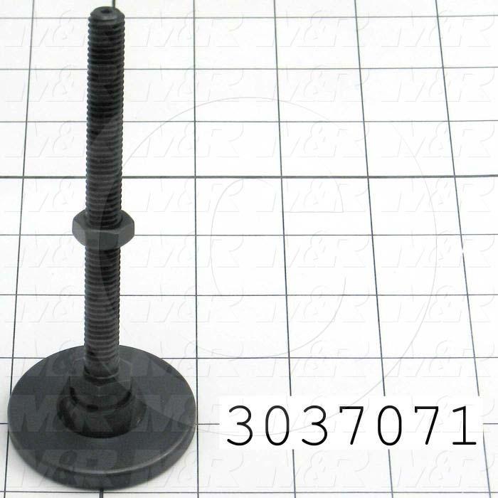 Leveling Devices, Threaded Swivel Stud Type, 3/8-16 Thread Size, Steel Pad Material, 2 in. Pad Diameter, 4.720" Height