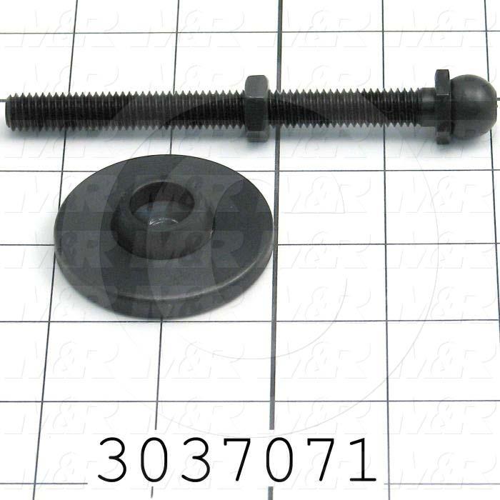 Leveling Devices, Threaded Swivel Stud Type, 3/8-16 Thread Size, Steel Pad Material, 2 in. Pad Diameter, 4.720" Height