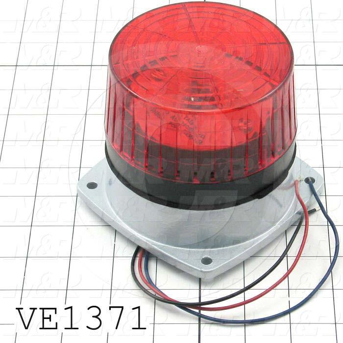 Light, Low-Frofile Strobe Light With Horn, 24VDC, Red
