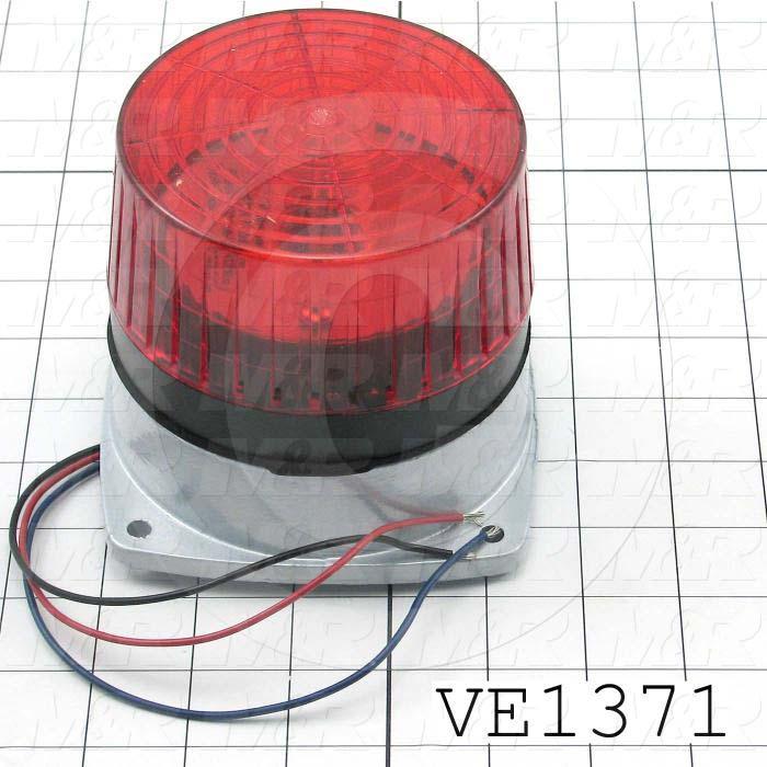 Light, Low-Frofile Strobe Light With Horn, 24VDC, Red