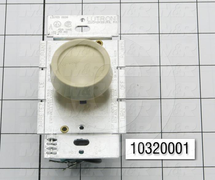 Lighting Dimmer, Dimmer Control, Rotary, 1 pole, 120V, 60Hz