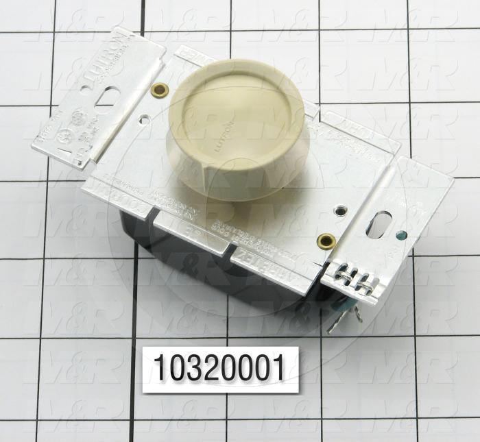 Lighting Dimmer, Dimmer Control, Rotary, 1 pole, 120V, 60Hz
