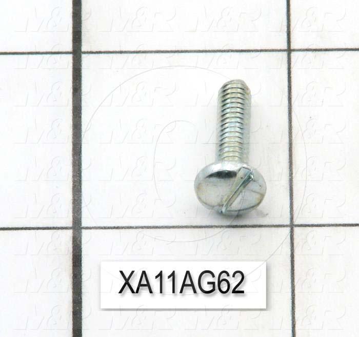Machine Screws, Binding Head, Steel, Thread Size 8-32, Screw Length 0.63", 0.625" Thread Length, Right Hand, Nickel