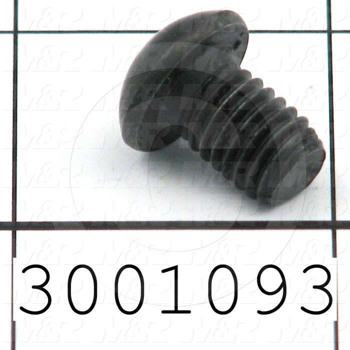 Machine Screws, Button Head, Steel, Grade Class 10.9, Thread Size M8, Screw Length 12mm, Full Thread Length, Right Hand, Black