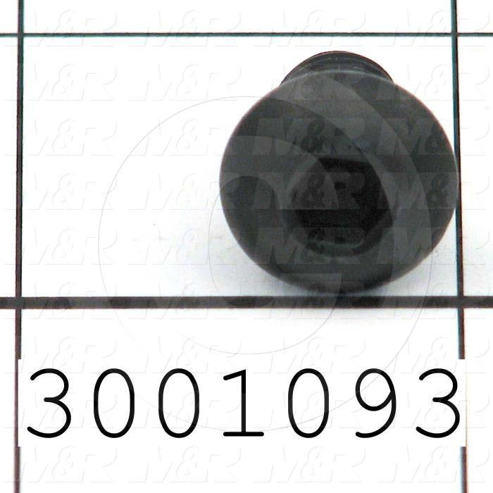 Machine Screws, Button Head, Steel, Grade Class 10.9, Thread Size M8, Screw Length 12mm, Full Thread Length, Right Hand, Black