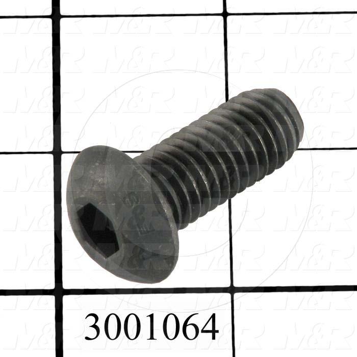 Machine Screws, Button Head, Steel, Thread Size 1/2-13, Screw Length 1 1/4 in., Full Thread Length, Right Hand, Black Oxide