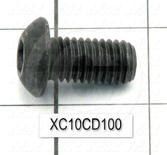 Machine Screws, Button Head, Steel, Thread Size 1/2-13, Screw Length 1", Full Thread Length, Right Hand, Black Oxide