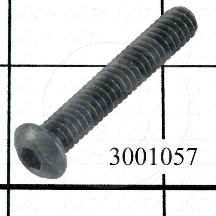 Machine Screws, Button Head, Steel, Thread Size 1/4"-20, Screw Length 1 1/2 in., Full Thread Length, Right Hand, Black Oxide