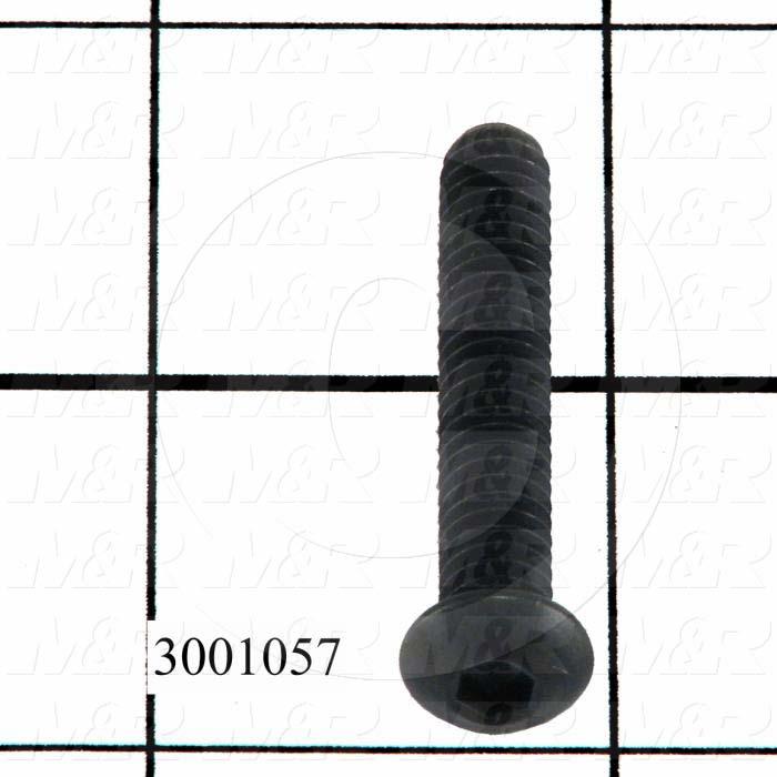 Machine Screws, Button Head, Steel, Thread Size 1/4-20, Screw Length 1 1/2 in., Full Thread Length, Right Hand, Black Oxide