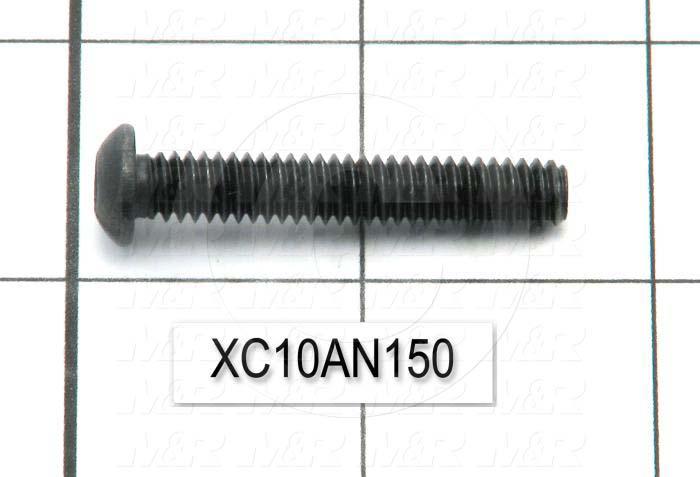 Machine Screws, Button Head, Steel, Thread Size 1/4-20, Screw Length 1 1/2 in., Full Thread Length, Right Hand, Black Oxide