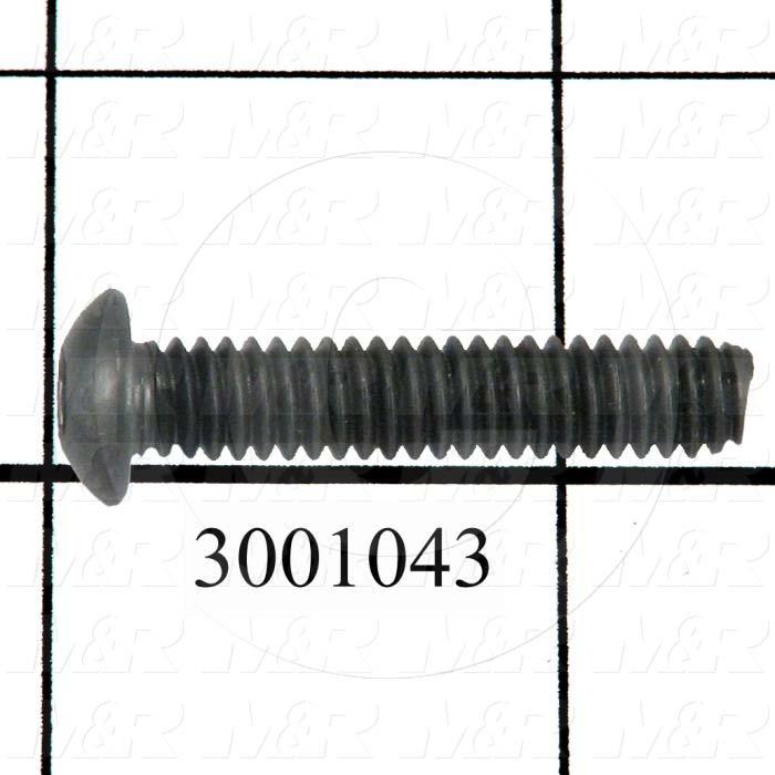 Machine Screws, Button Head, Steel, Thread Size 1/4-20, Screw Length 1 1/4 in., Full Thread Length, Right Hand, Black Oxide