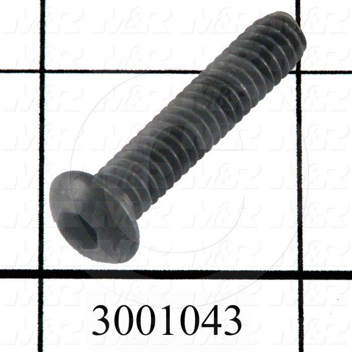 Machine Screws, Button Head, Steel, Thread Size 1/4"-20, Screw Length 1 1/4 in., Full Thread Length, Right Hand, Black Oxide