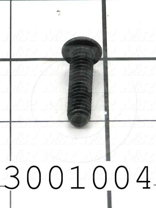 Machine Screws, Button Head, Steel, Thread Size 1/4"-20, Screw Length 1", Full Thread Length, Right Hand, Black Oxide